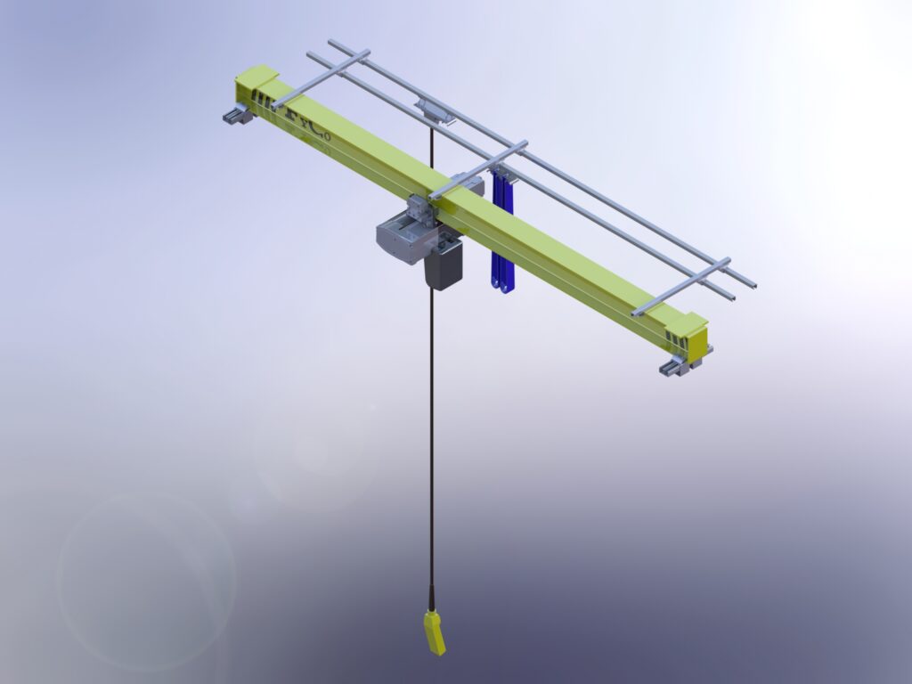 Sistema monorriel recto para línea de producción industrial — FyCo